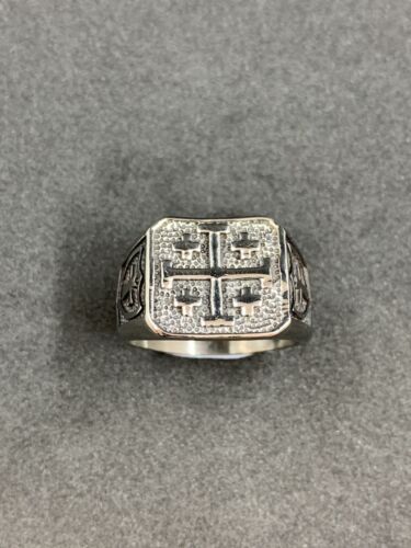 Tempelritter Herrenring Freimaurerritter Templersiegel Edelstahlring - Bild 2 von 7