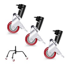 Neewer 3-Pack 75mm Diameter Professional Swivel Caster Wheels Set Rubber Base