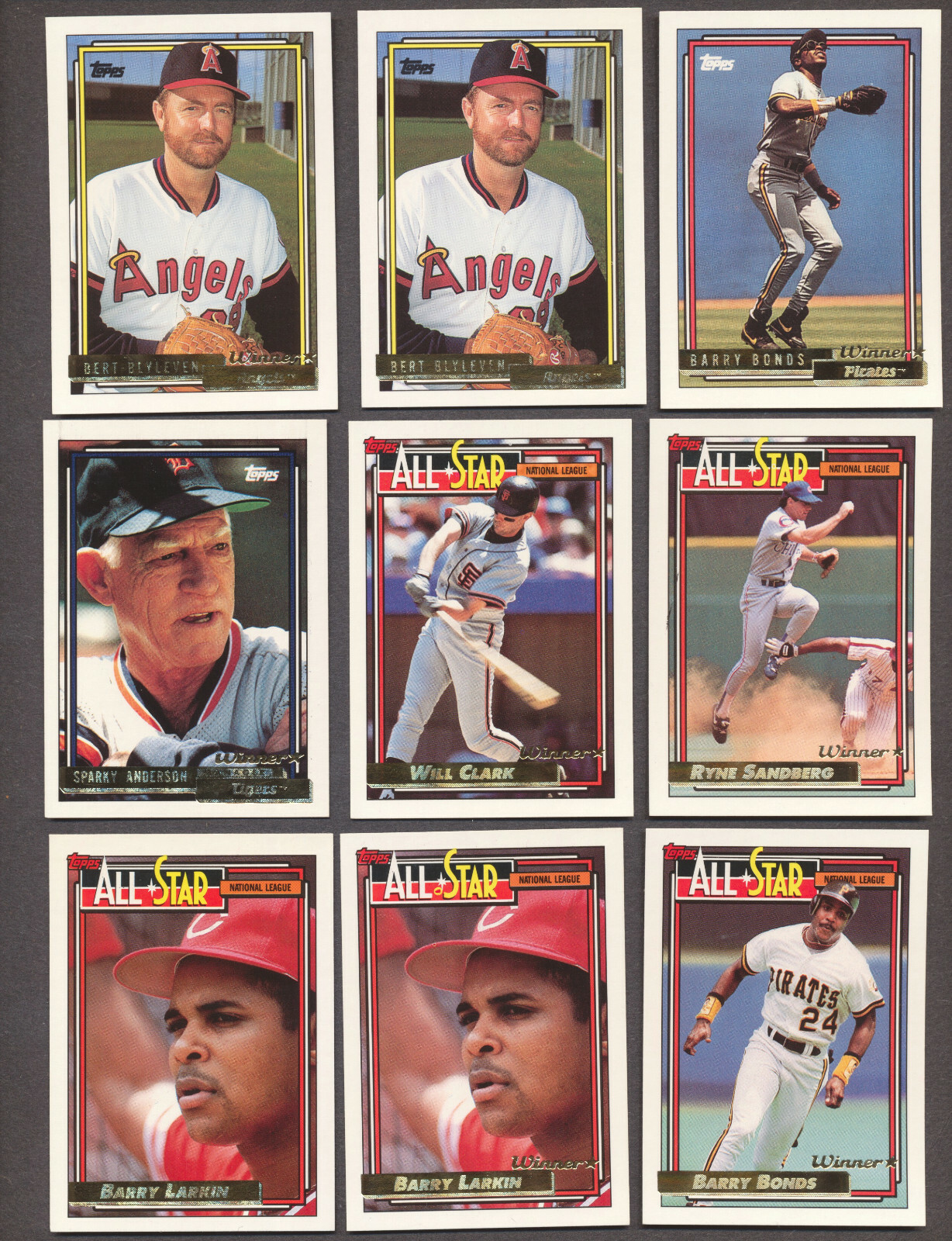 1992 Topps Gold & Gold Winner Cards ( Stars !!) You Pick !  Ryan, Ripken, Bonds