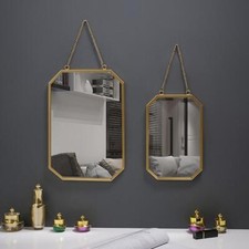 Small Gold Mirrors Nordic Style Iron Framed Gold Vanity Mirror Hanging Mirror