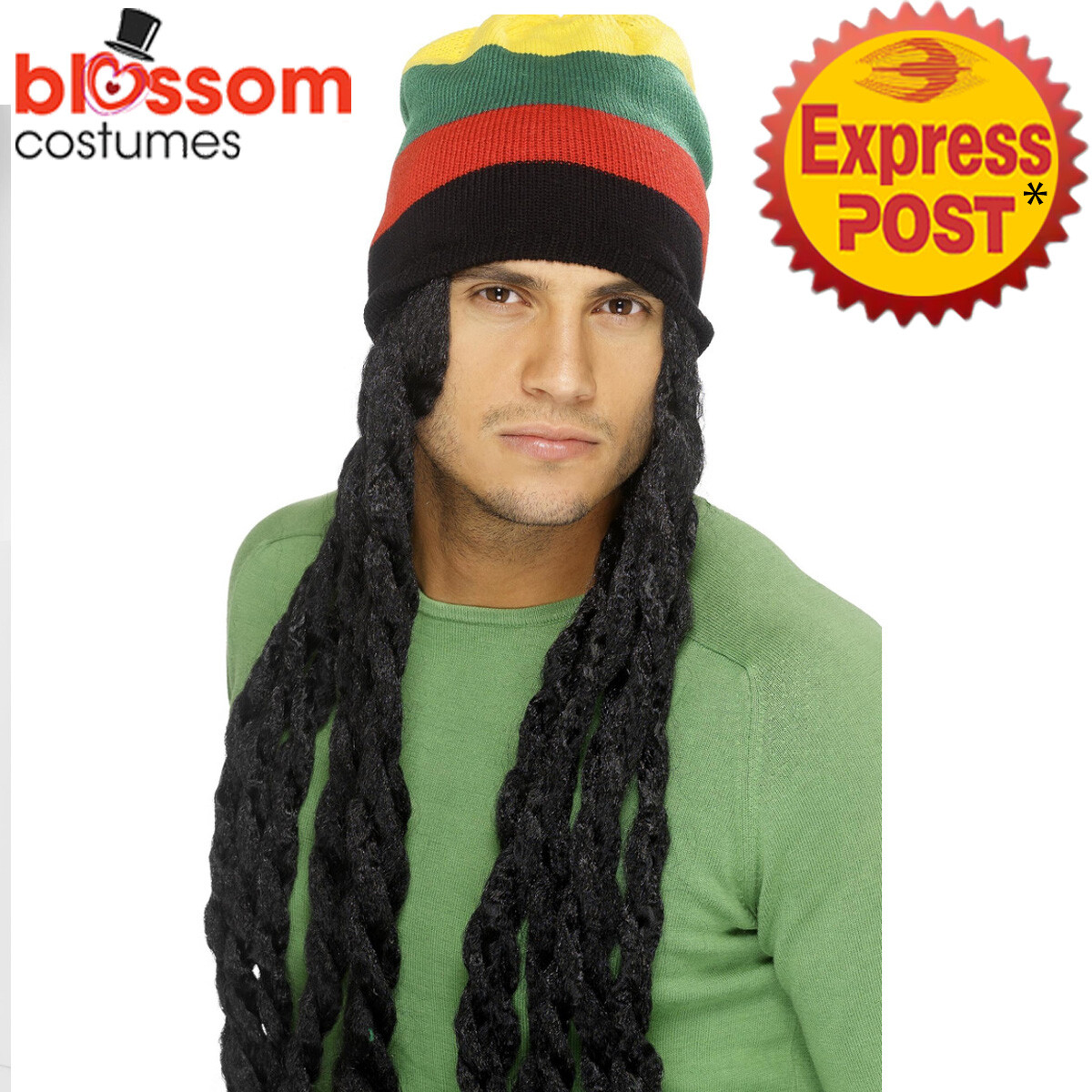 HOT Wig Reggae Caps W762 Rasta Hat Wig Reggae Cap