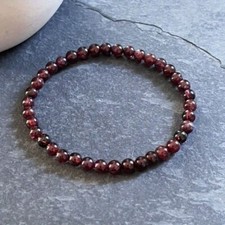 Natural Garnet Handmade 5mm Round Bead Healing Reiki Balance Women Bracelet Gift