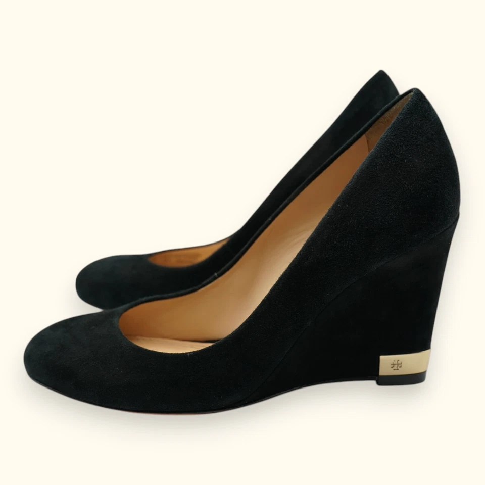 Zapatos de gamuza Tory Burch Astoria Wedge Lancaster talla 6M ~ tacón 3,5" Foto 4 de 4