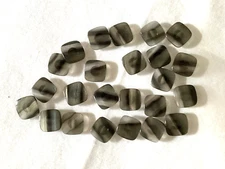 Buttons Black With Gold Silver Metallic Swoosh Lot 24 Square 1/2" Shank  1/8" W