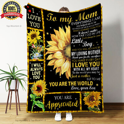Flannel Blankets Mom Sunflower Blanket Sunflower To My Mom Fleece