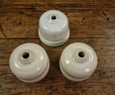 Vintage Art Deco 1930s Vitreous China White/Cream Dome Ceiling Light Rose 1 of 3