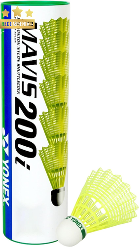 Yonex Mavis 200I Nylon Badminton Shuttlecocks Yellow Medium Speed Synthetic Cork - Picture 3 of 12