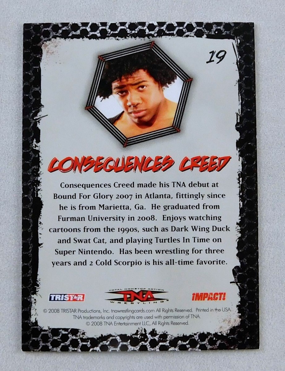 Consequences Creed Xavior Woods Impact Wrestling Trading Card