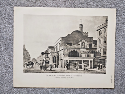 St Dunstan's in the West, Fleet Street, London - Antikdruck - 1920