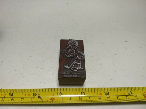 Vintage Letterpress Printing Block Dan Wearing Overalls Awning Advertising - Picture 2 of 4