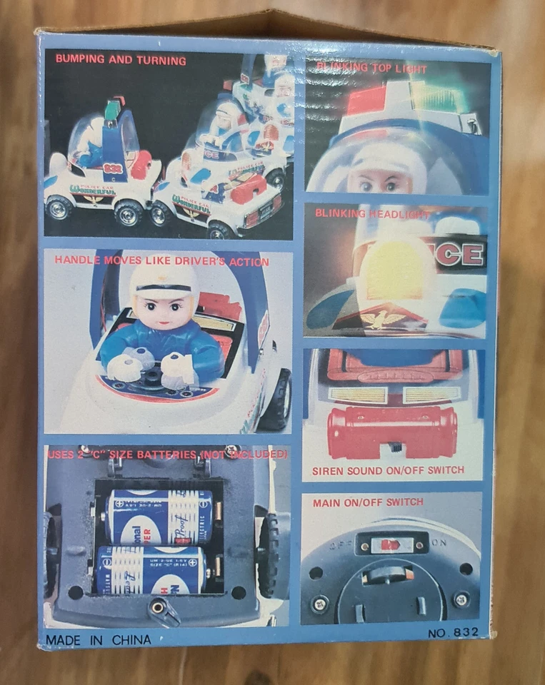 Vintage 90s Friction Police Car for kids battery operated NOS UNTESTED - Image 4 of 4