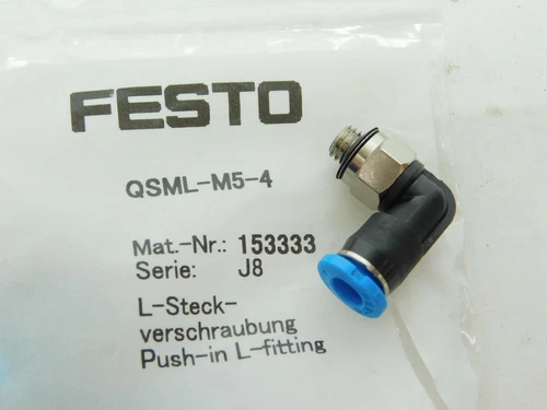 NEW! FESTO Model - QSML-M5-4 Part#- 153333 PUSH IN L-FITTING FREE SHIPPING! A LV