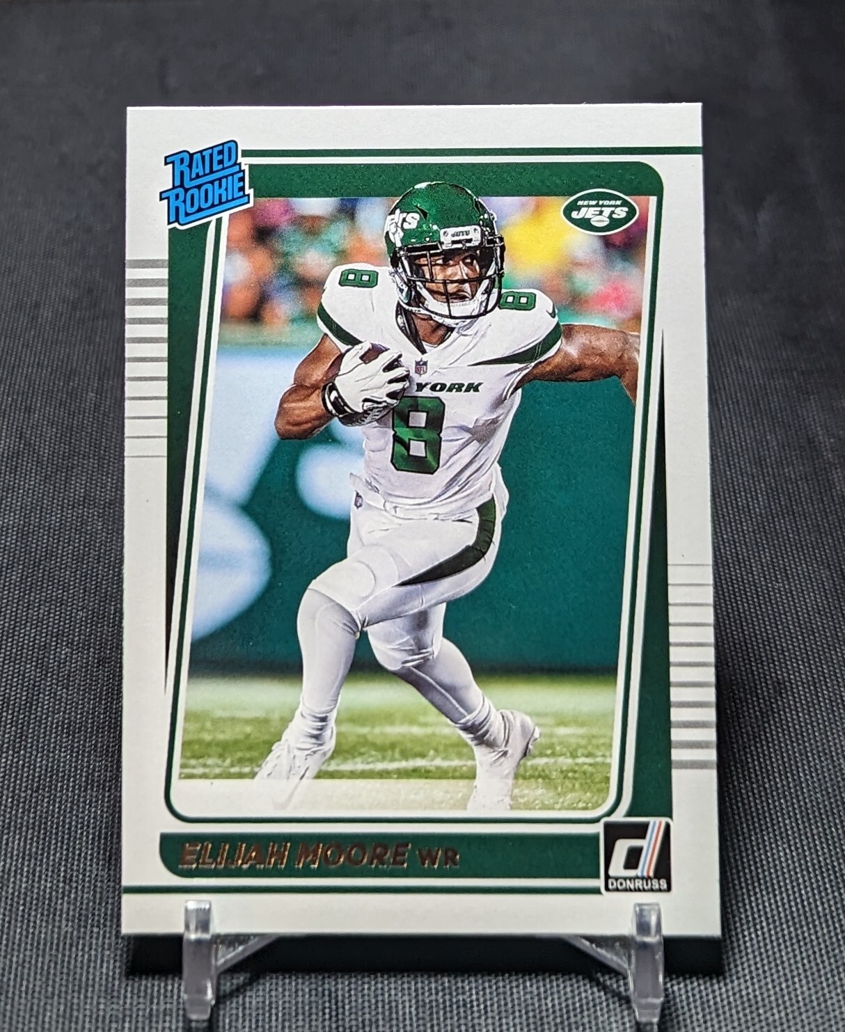 Elijah Moore Rated Rookie RC 2021 Donruss Football Card #271 New York Jets