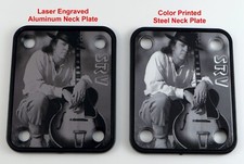 BLACK Neck Plate - Custom Photo Engraving or Printing - 4 Hole Fender Style