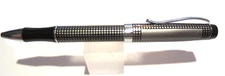 TERZETTI "CHECKER" METAL BALLPOINT PEN-CHROME TRIM-VELVET POUCH-BUY MORE & SAVE
