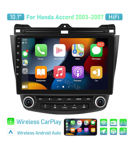 HD Car MP5 Player BT For Wireless Apple Carplay Fit For Honda Accord 2003-2007 - Picture 6 of 24
