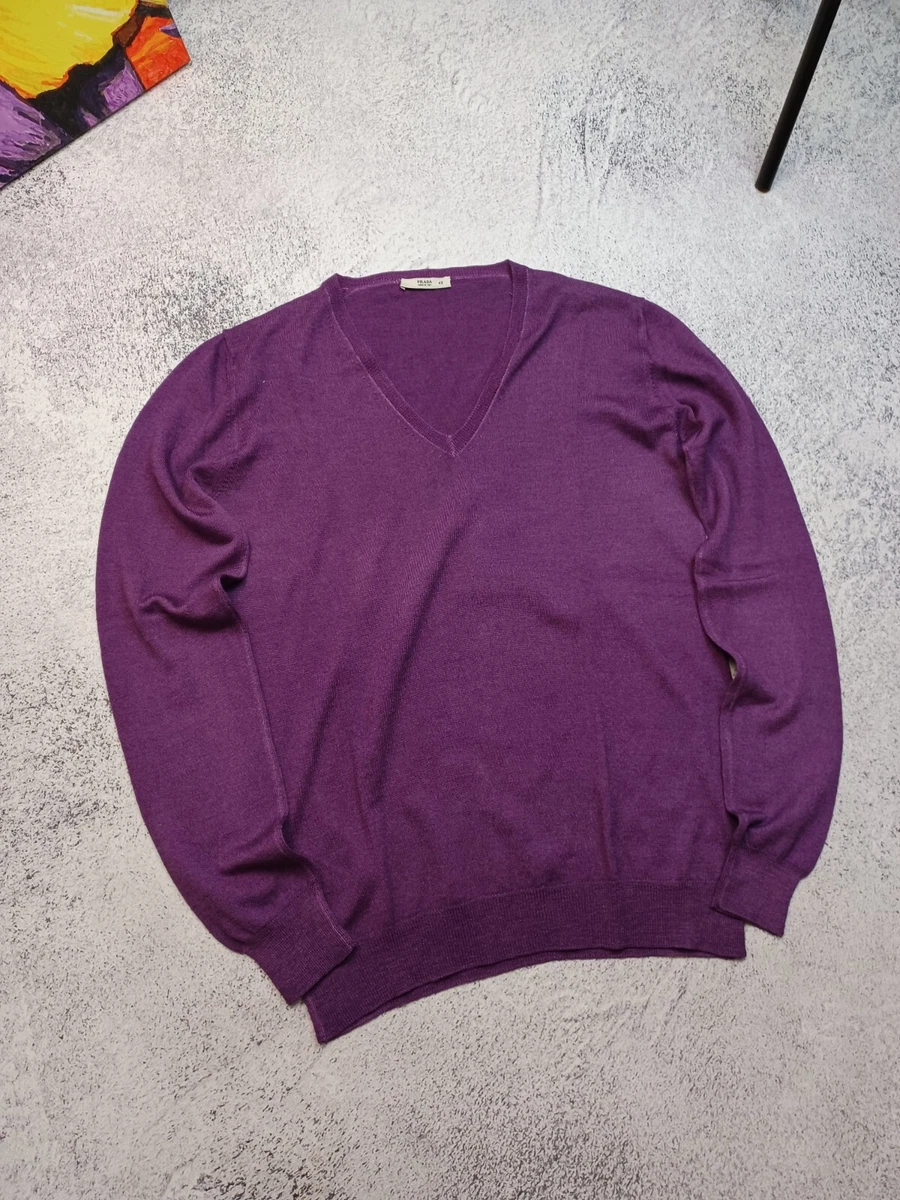 PRADA - プラダ PRADA Uネックニット カットソー 長袖 44 紫 パープル PRADA Purple Sweaters for Women for sale | eBay