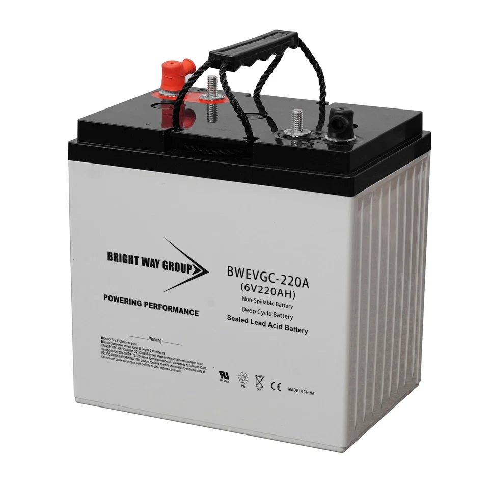 Batería de carro de golf de ciclo profundo Bright Way Group EVGC6 - 6V 220AH GC2 sellada Foto 2 de 4
