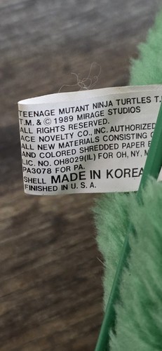 Vintage TMNT Large Raphael 26" Plush Ninja Turtle Figure Ace Novelty 1989 - Picture 10 of 16