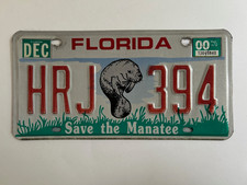 2000 Florida License Plate Save The Manatee O...