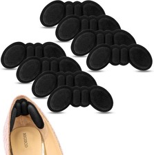 Heel Grips Liner Cushions Inserts for Loose Shoes, Heel Pads Snugs 4 Pairs Black