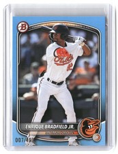 Enrique Bradfield Jr. #/499 2025 Bowman Draft Sky Blue Border