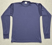 Vintage LL Bean Shirt Mens L Blue Long Sleeve Base Layer Thermal Made In USA