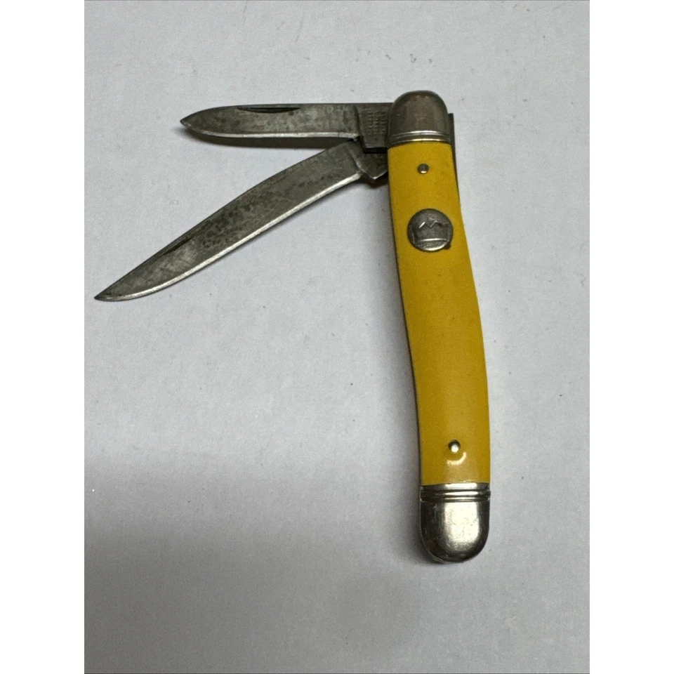口袋刀老式 Imperial Prov Ria 黄色皇冠 2 刀折叠笔刀 — 第 3/3 张图片