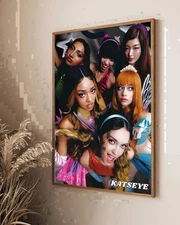 KATSEYE Fan Art Rolled Poster Stylish Music Room Decor