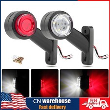 2Pcs 8 Led Side Outline Stalk Marker Lights Lamps Trailer Truck 19cm 12v 4 Lines