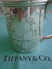 TIFFANY STERLING BABY CUP ETCHED EMBOSSED c1919 5 oz. RARE VINTAGE BEAUTY