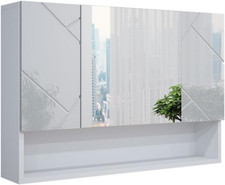 Specchio Contenitore Bagno Irma, Bianco Lucido, 80 X 55 Cm