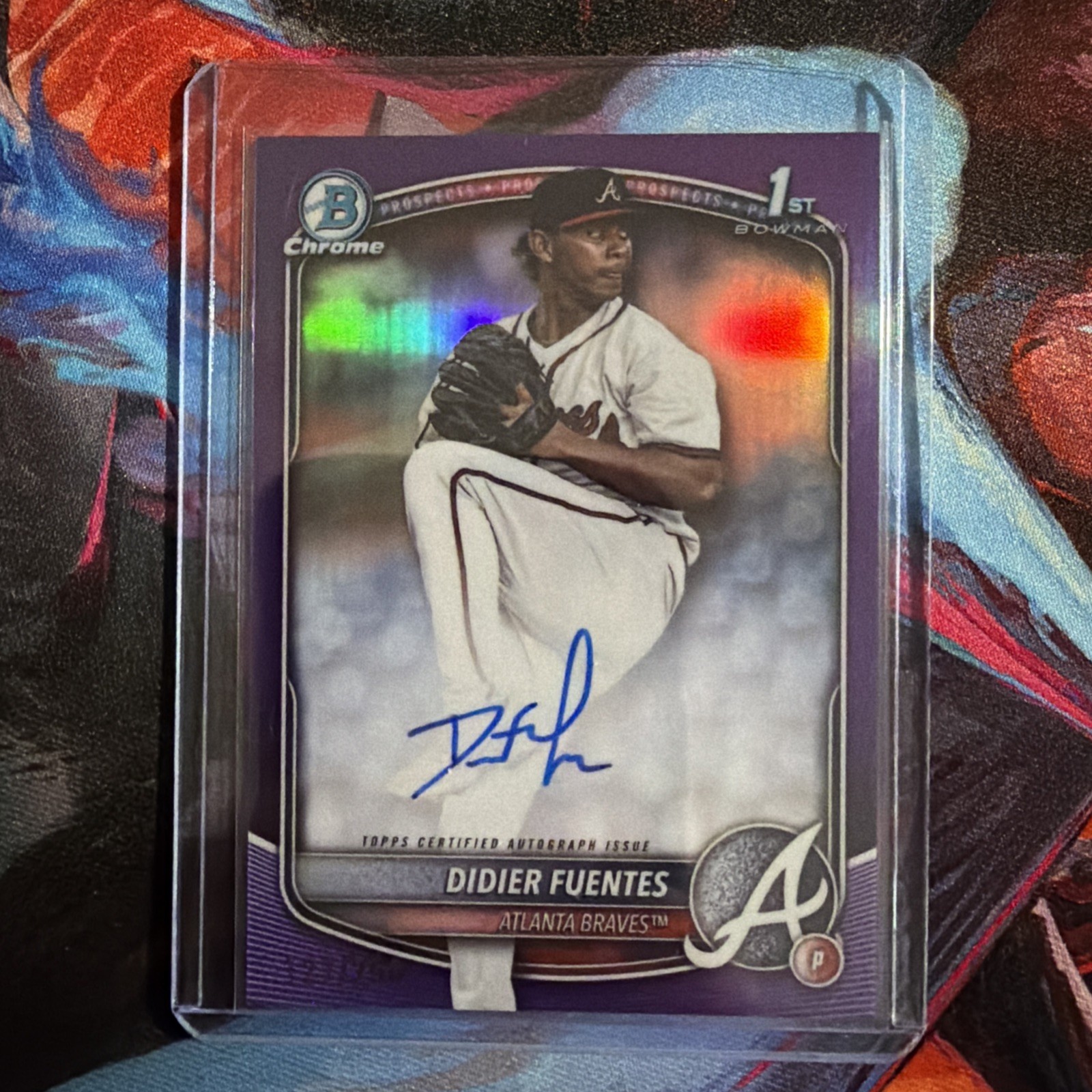 Didier Fuentes 2025 1st Bowman Chrome AUTO Prospect PURPLE REFRACTOR 182/250