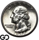 1946-D Washington Quarter, Smooth Solid Gem BU++