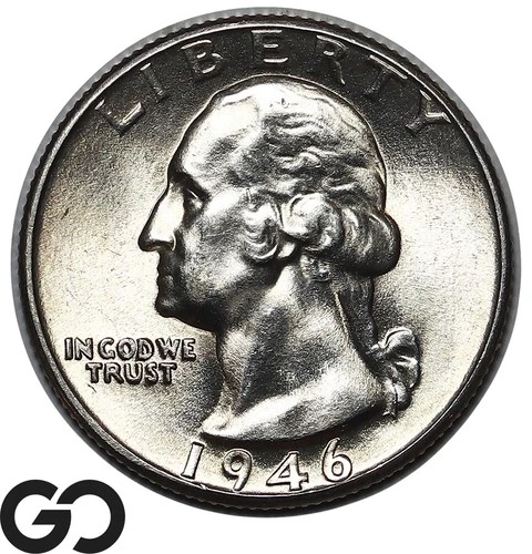 1946-D Washington Quarter, Smooth Solid Gem BU++