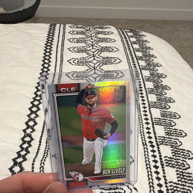 Topps 2026 Ben Lively Rainbow Foil #75 Cleveland Guardians Baseball Card
