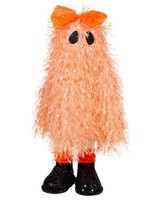 Summerween Geist Orange Flauschig – Halloween Gespenst Deko 33Cm | Cute Ghost