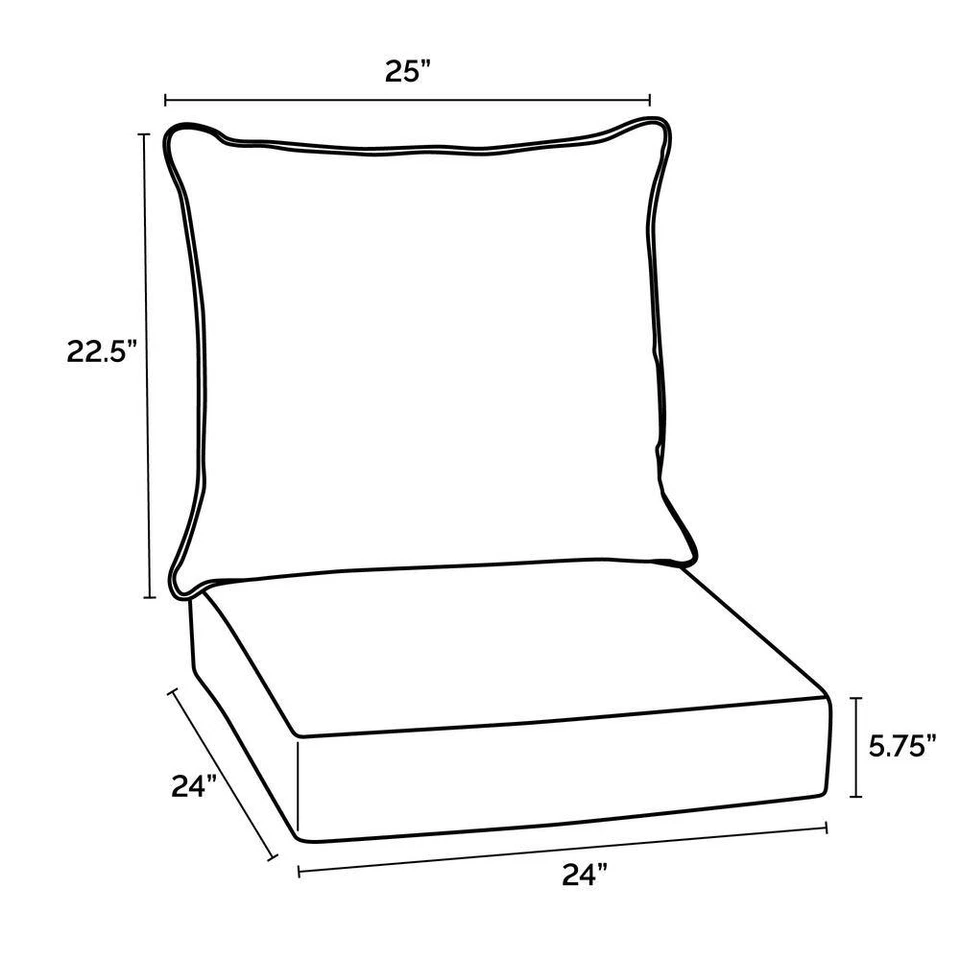 24 In. X 24 In. 2-Piece Deep Seating Outdoor Lounge Chair Cushion in Clark Blue - Image 4 of 4