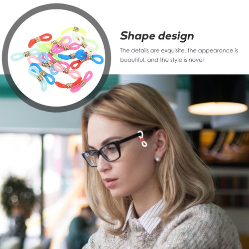 60 Pcs Glasses Buckles Eyeglass Anti Slip Chain Connector Silicone Ends - Foto 4 di 12