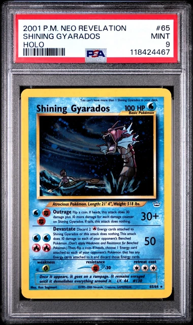 2001 POKEMON NEO REVELATION #65 SHINING GYARADOS HOLO PSA 9 