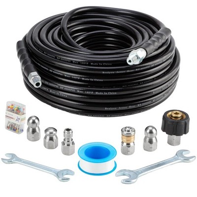 Sewer Jetter Kit 100FT for Pressure Washer, Pressure Washer Drain Jetter with...