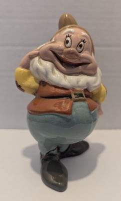 Vintage 1947 Disney Happy Dwarf by Evan K Shaw Pottery Figurine Large