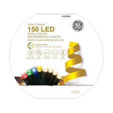 GE Dual Color 150 LED 43.4FT Green Wire Christmas MicroBright Lights
