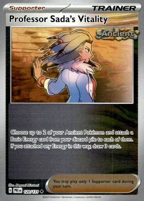 Professor Sada's Vitality 120/131 Prismatic Evolutions Pokemon Reverse Holo LP