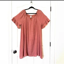 Naif Anthropologie Rust Colored Boho Shift Dress XL