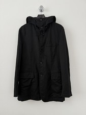 Comme des Garcons Black Hooded Button Up Jacket Medium