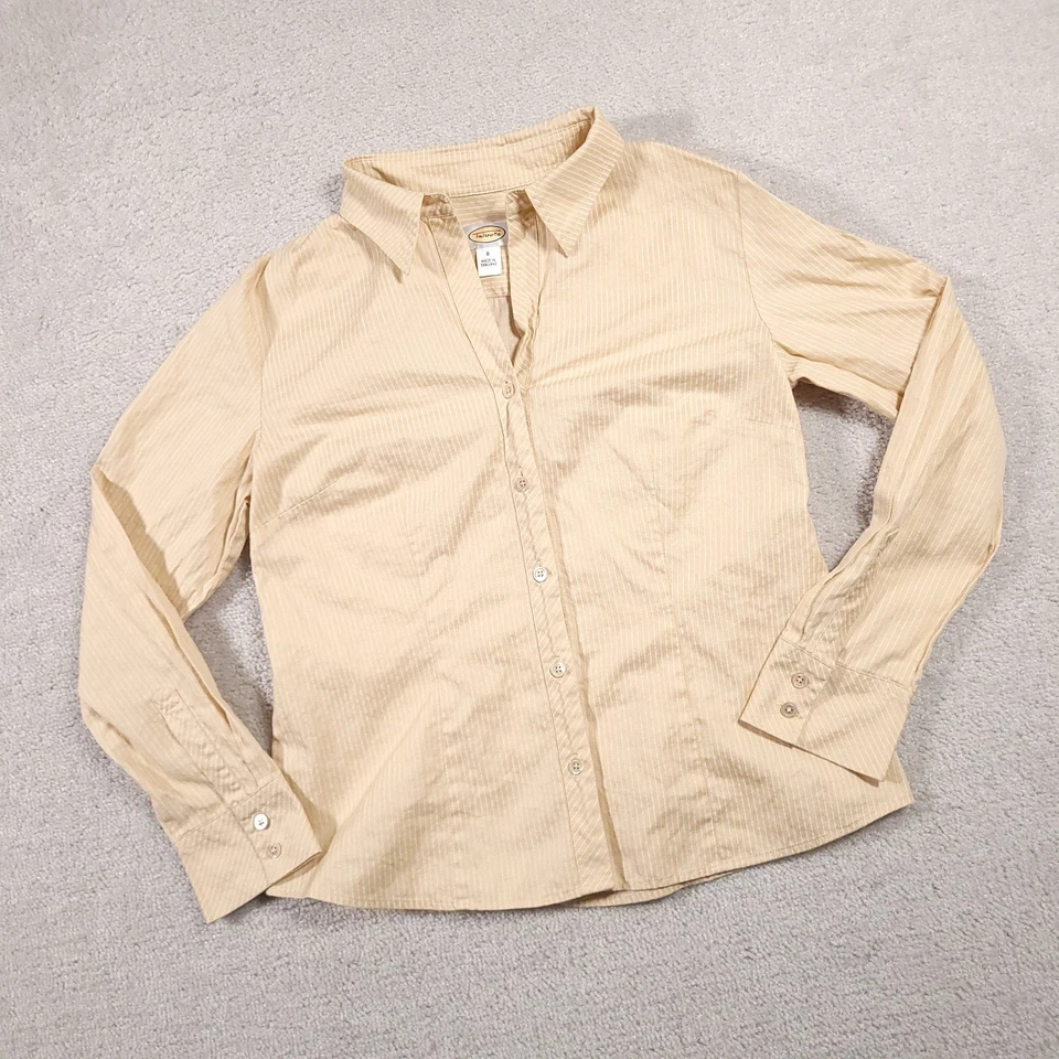 Camisa con botones Talbots para mujer talla 8 resistente a las arrugas espiga manga larga Foto 2 de 4