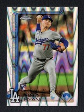 River Ryan 2025 Topps Chrome Rookie (RC) RayWave Refractor #18 Dodgers