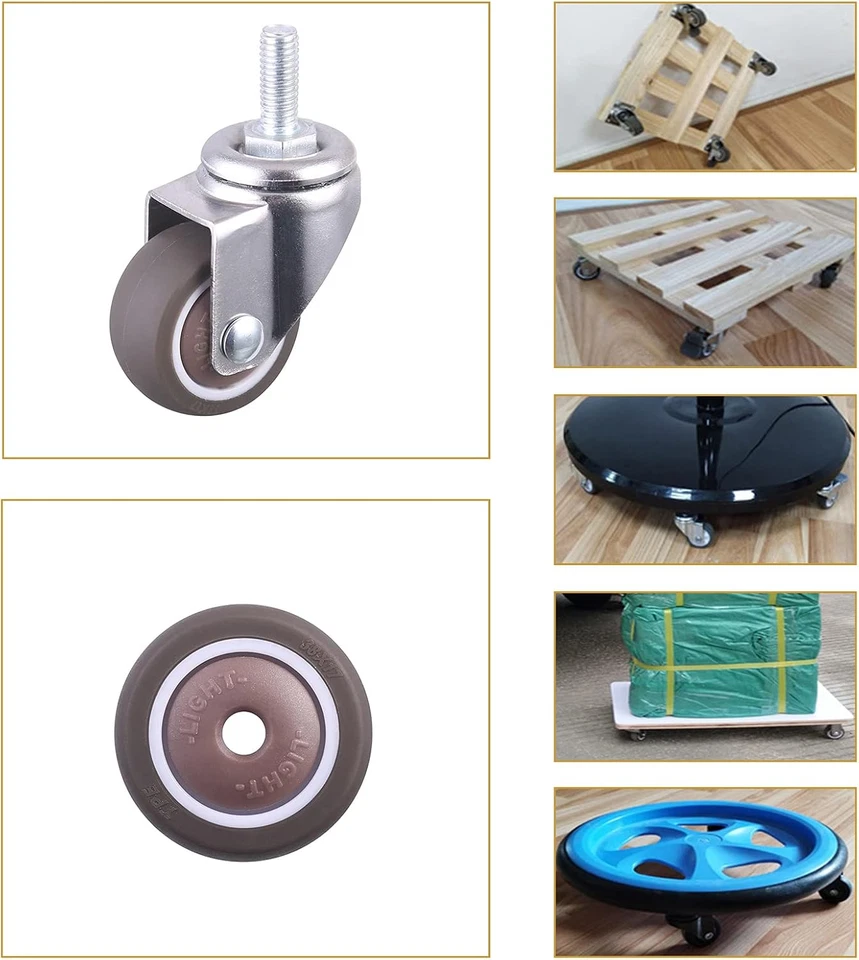 4 Stück Transportrollen Set Schwenkrollen,25Mm Möbelrollen,Geräuscharme Möbel Le - Bild 4 von 4