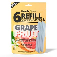Health Chews Quit Smoking Aid Refill Cores 6 Pack GRAPE FRUIT Aromatherapy Stick